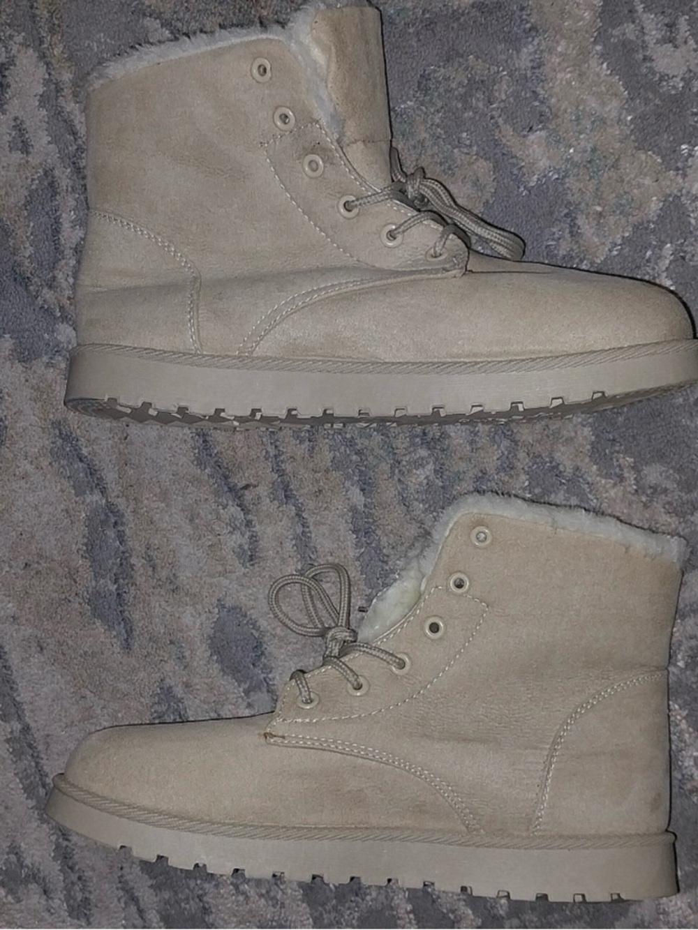 Sporto Beige Suede Lace-Up Booties